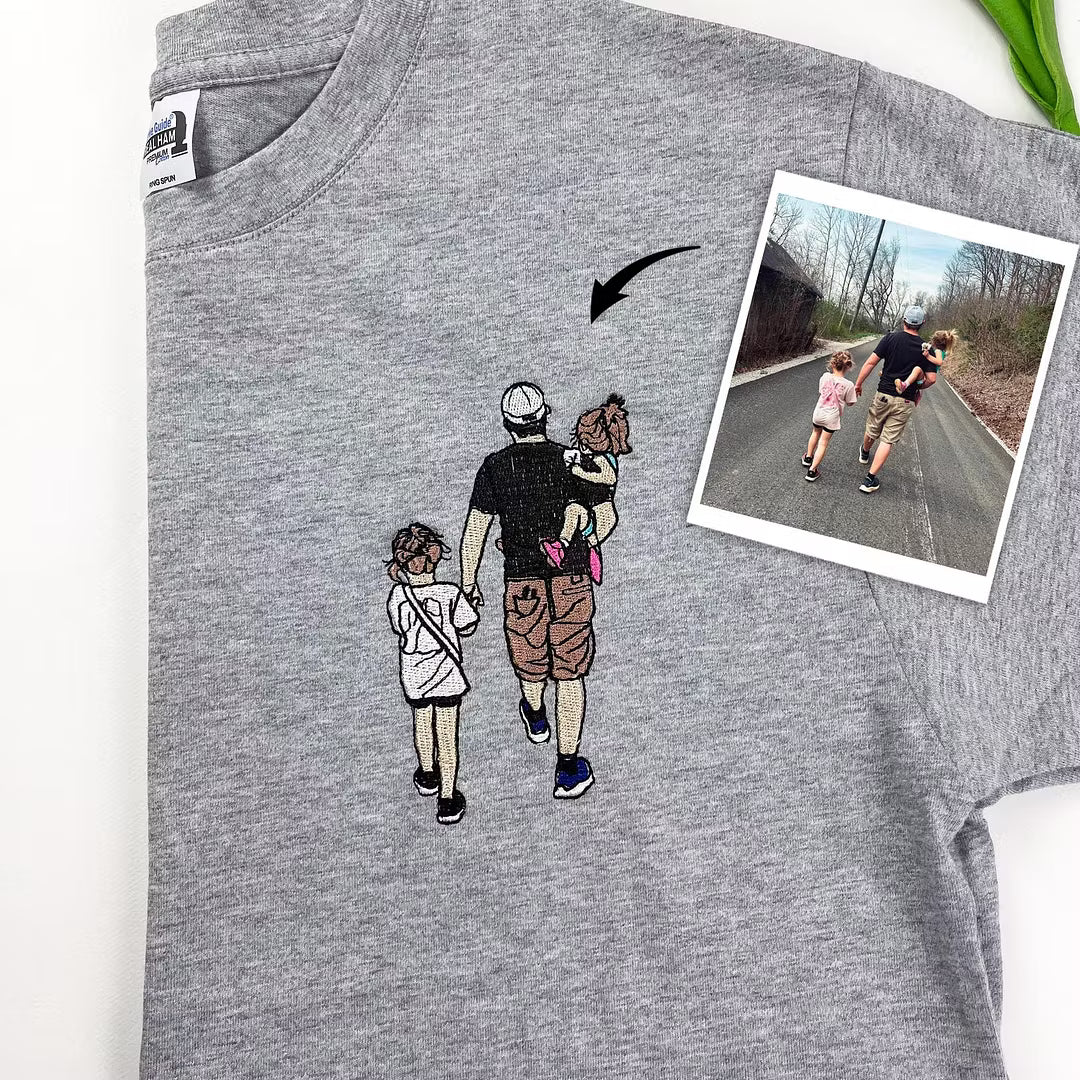 Bluza/Koszulka dla taty z haftem ze zdjęcia – haftowany portret