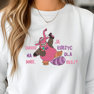 Bluza/Koszulka z haftem – postać Bing Bong z filmu «W Głowie Się Nie Mieści / Inside Out» z tekstem