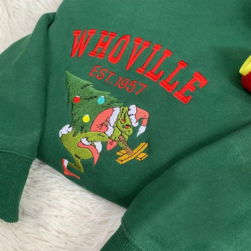 Bluza/Koszulka z haftem «Grinch - Whoville Świąteczna Przygoda»