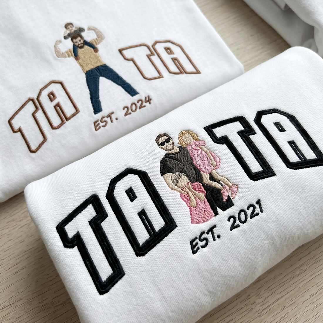 Bluza/Koszulka dla taty z haftem ze zdjęcia – portret D(zdjęcie)D/TA(zdjęcie)TA z datą