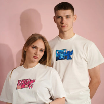 Bluza/Koszulka dla par z haftem «Big Stitch & Gym Angel - Sportowa Miłość»