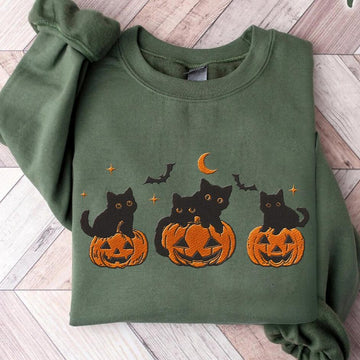 Bluza/Koszulka z haftem «Halloween Cats - Strasznie Urocze»